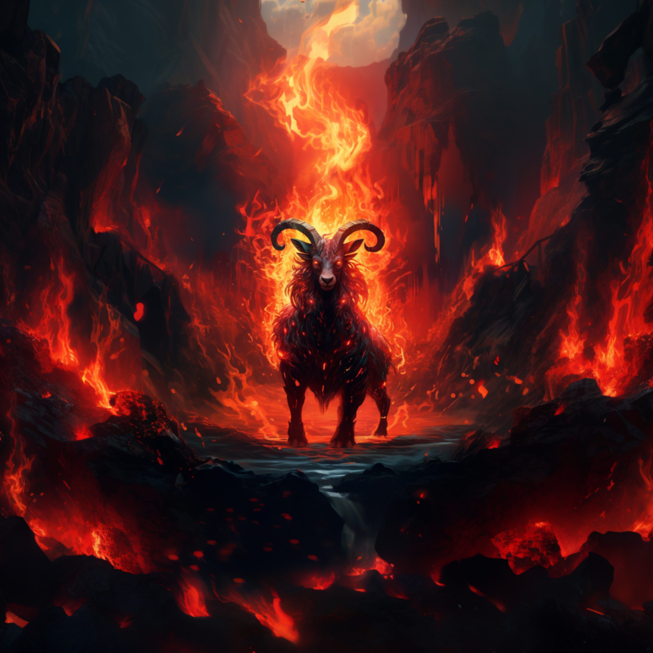 Hell Goat | New Halloween Redbubble AI Design