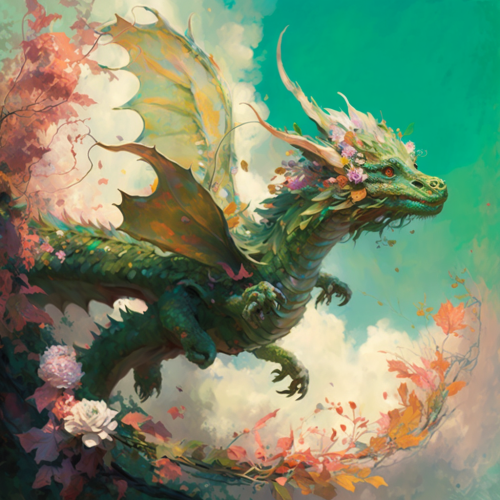 Dra - Floral Dragon 001